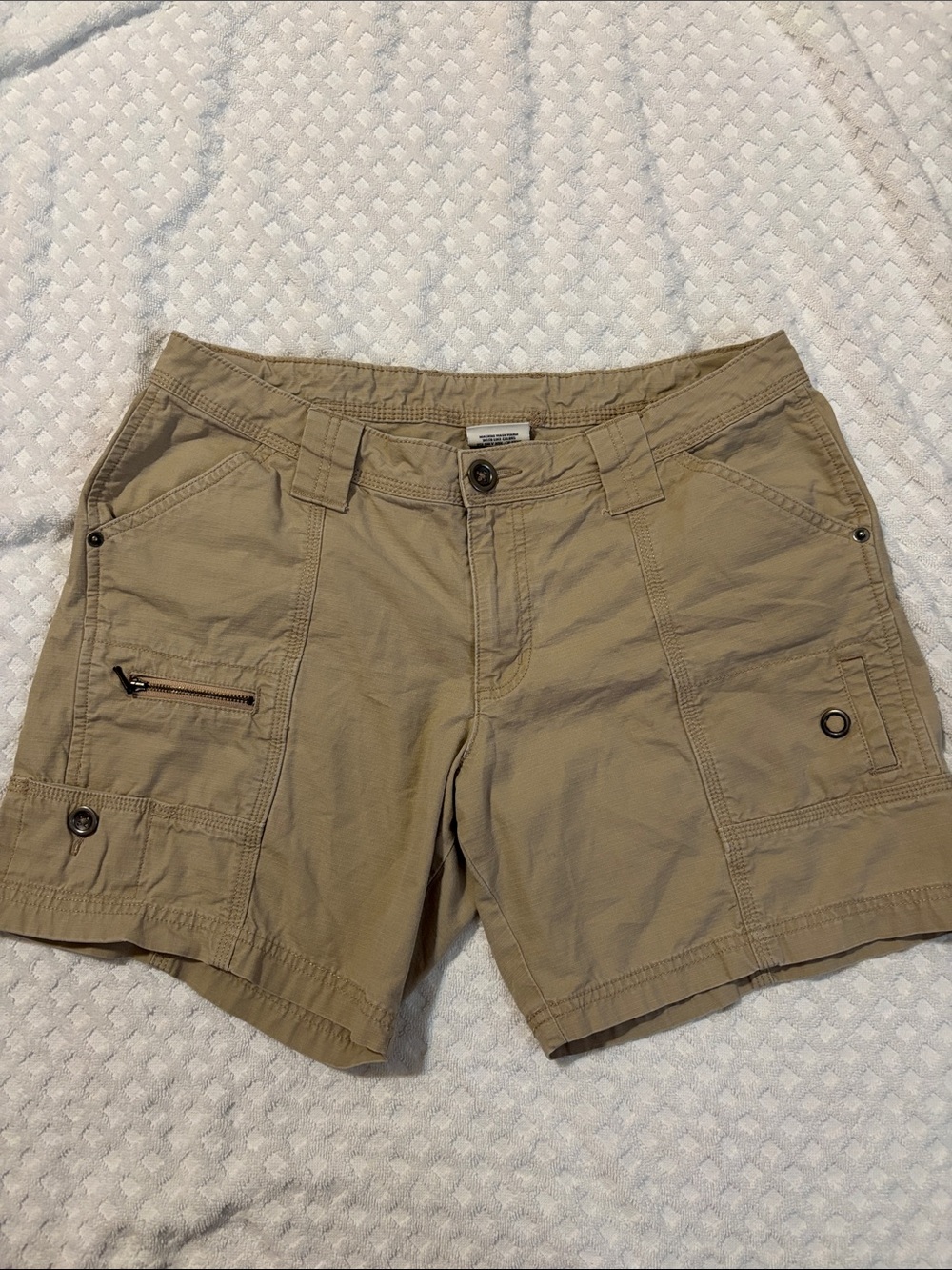 Magellan Outdoors Women's Tan Cargo Shorts - Utility Style